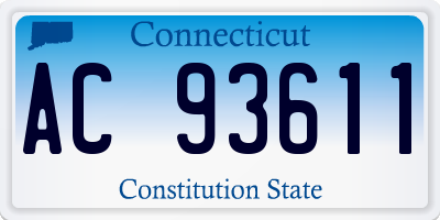 CT license plate AC93611