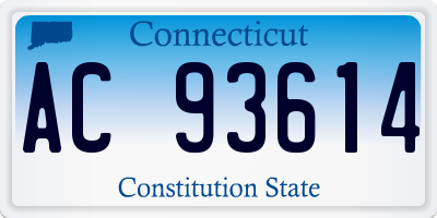 CT license plate AC93614