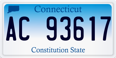 CT license plate AC93617