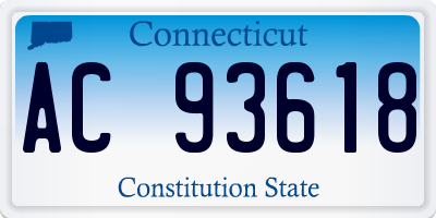 CT license plate AC93618