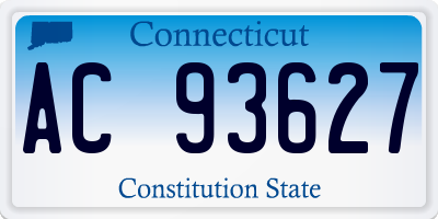 CT license plate AC93627