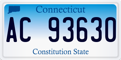 CT license plate AC93630
