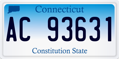 CT license plate AC93631