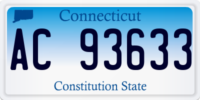 CT license plate AC93633