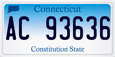 CT license plate AC93636