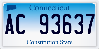 CT license plate AC93637
