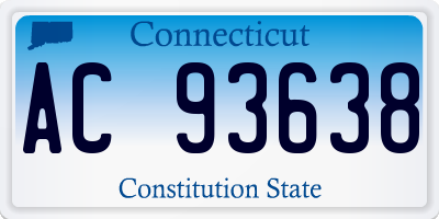 CT license plate AC93638