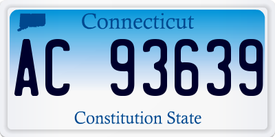 CT license plate AC93639