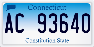 CT license plate AC93640