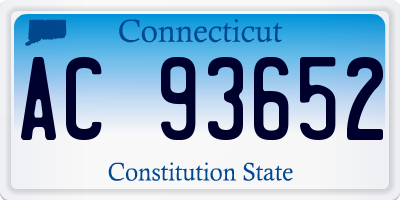 CT license plate AC93652