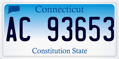 CT license plate AC93653
