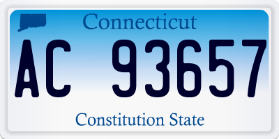 CT license plate AC93657