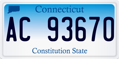 CT license plate AC93670