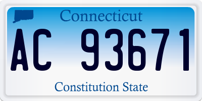 CT license plate AC93671