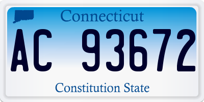 CT license plate AC93672