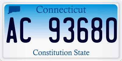 CT license plate AC93680