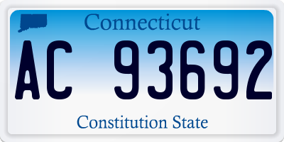 CT license plate AC93692