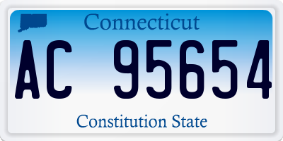 CT license plate AC95654