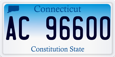 CT license plate AC96600