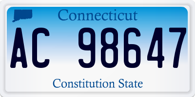 CT license plate AC98647