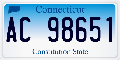 CT license plate AC98651