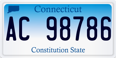 CT license plate AC98786