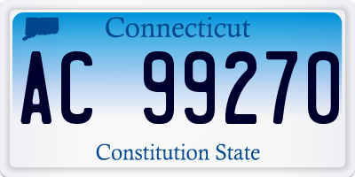 CT license plate AC99270