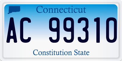 CT license plate AC99310