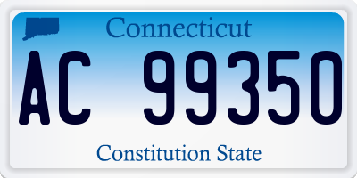 CT license plate AC99350