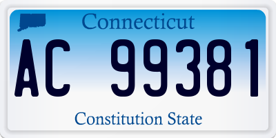 CT license plate AC99381