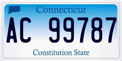 CT license plate AC99787