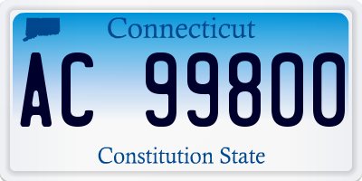 CT license plate AC99800