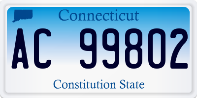 CT license plate AC99802