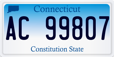 CT license plate AC99807