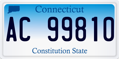 CT license plate AC99810