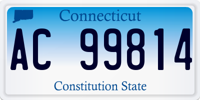 CT license plate AC99814