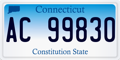 CT license plate AC99830