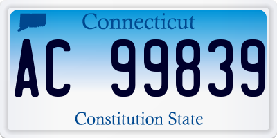 CT license plate AC99839