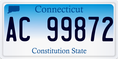 CT license plate AC99872