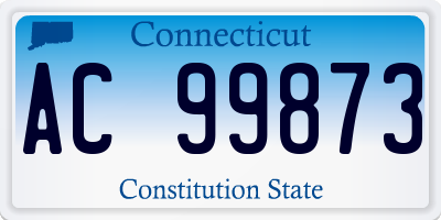CT license plate AC99873