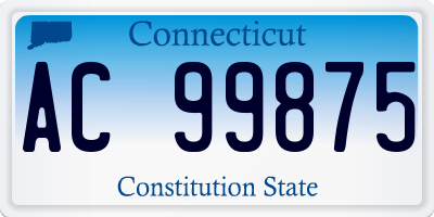 CT license plate AC99875