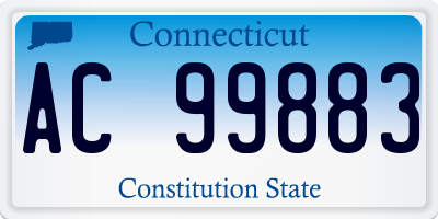 CT license plate AC99883