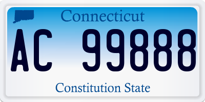 CT license plate AC99888