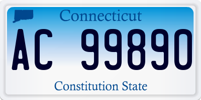 CT license plate AC99890