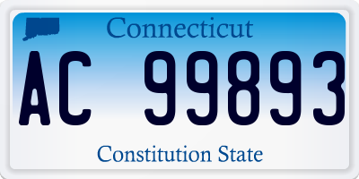 CT license plate AC99893