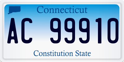 CT license plate AC99910
