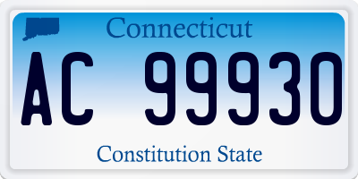 CT license plate AC99930