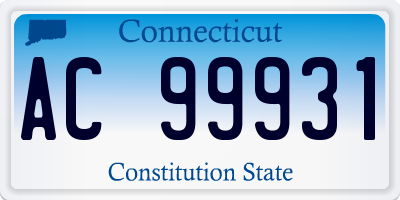 CT license plate AC99931