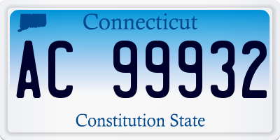CT license plate AC99932