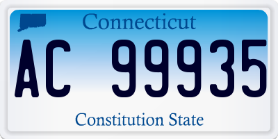 CT license plate AC99935
